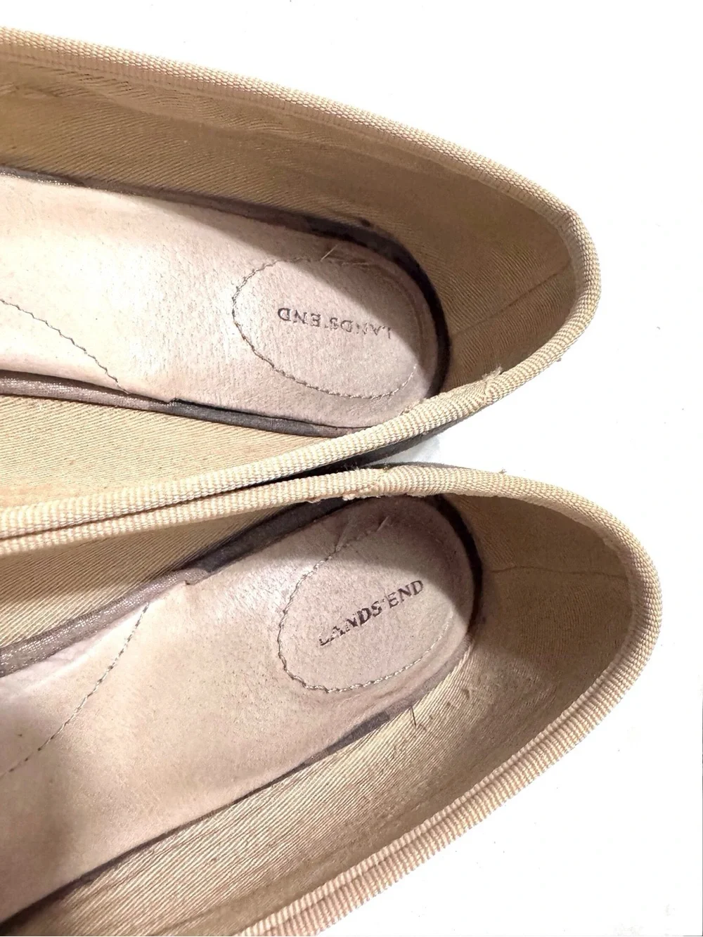 Lands' End Glistening Camo-Look Ballet Flats Metallic Sheen Size 9